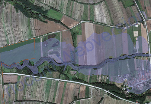 Derzeitige Überflutungsfläche bei HQ100